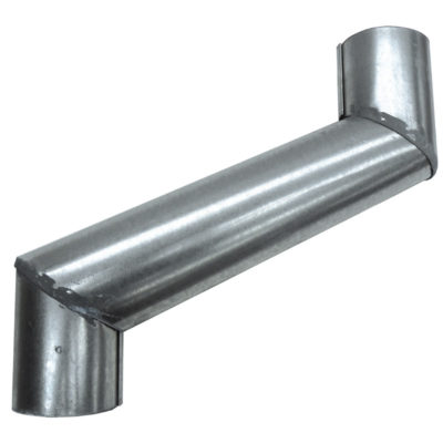 4" X 9" Galvanised Half Round Gutter  Offset