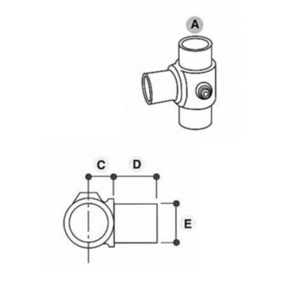 Key Clamp Offset Swivel Tee