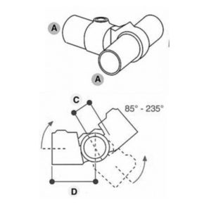 Key Clamp 148 Short Swivel Inline Tee