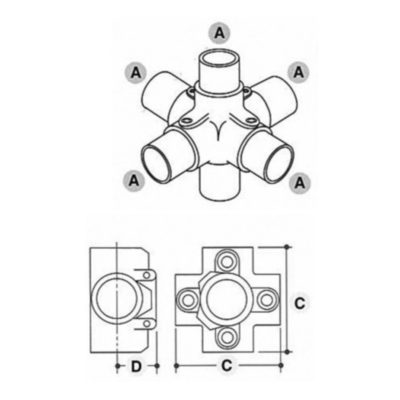 158 Key Clamp Four Way Cross