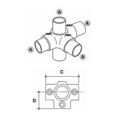 Key Clamp 176 3 Way Outlet Tee