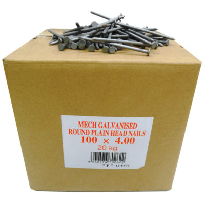 100mm Hot Dipped Galvanised Round Wire Nails 20kg