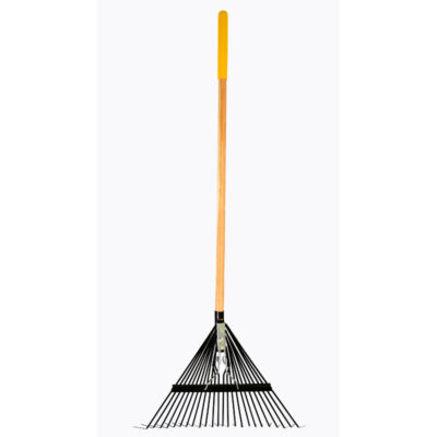 True Temper Flat Steel Leaf Rake 24 Teeth Wood Handle