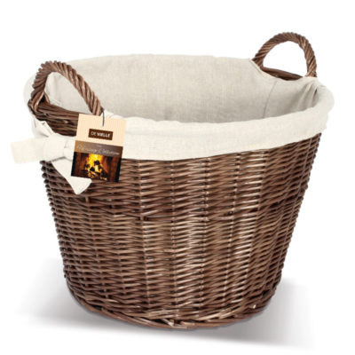 De Vielle Round Wicker Jute Lined Basket