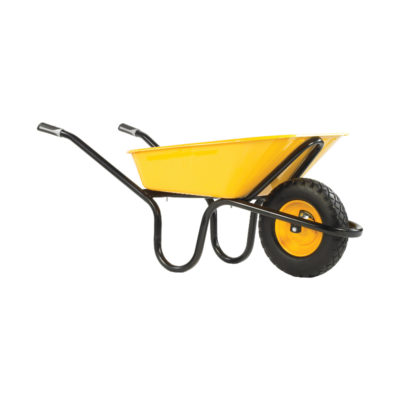Haemmerlin 90Ltr Yellow Builders Wheel Barrow C/w Flat Free Wheel