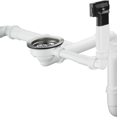 Hansgrohe Manual Waste & Overflow Set for Double Bowl Granite