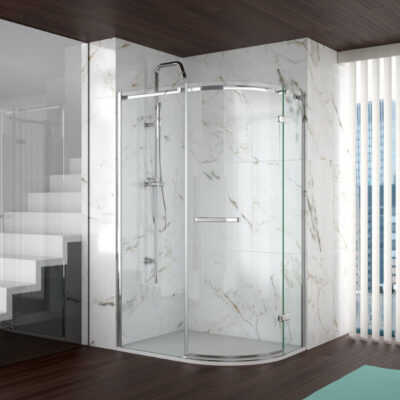 Merlyn 8 Series Frameless Hinged 1 Door Offset Quadrant