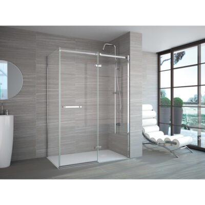 Merlyn 8 Series Frameless Hinge & Inline with Side Panel