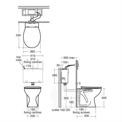 Ideal Standard Sandringham 21 Back to Wall pan Tec
