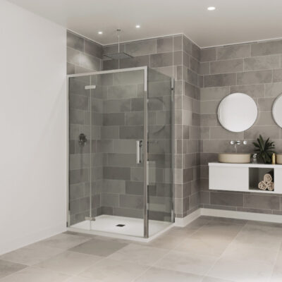ETO Hinge and Inline Door 1100mm with Side Panel- ETOHD110SC