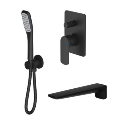 Aqualla Fuse Bath Shower Mixer Wall Mounted Black