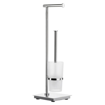 Smedbo Outline Lite Freestanding Toilet Roll and Brush Holder Square Base
