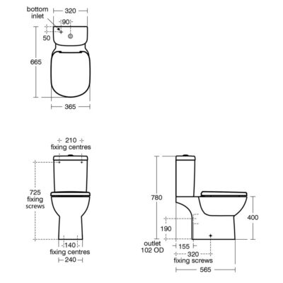 ideal Standard Tempo Close Coupled Pan Tec