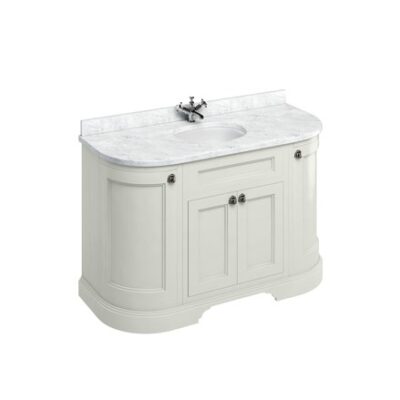Burlington Freestanding Curved 134 Unit with Carrara White Worktop